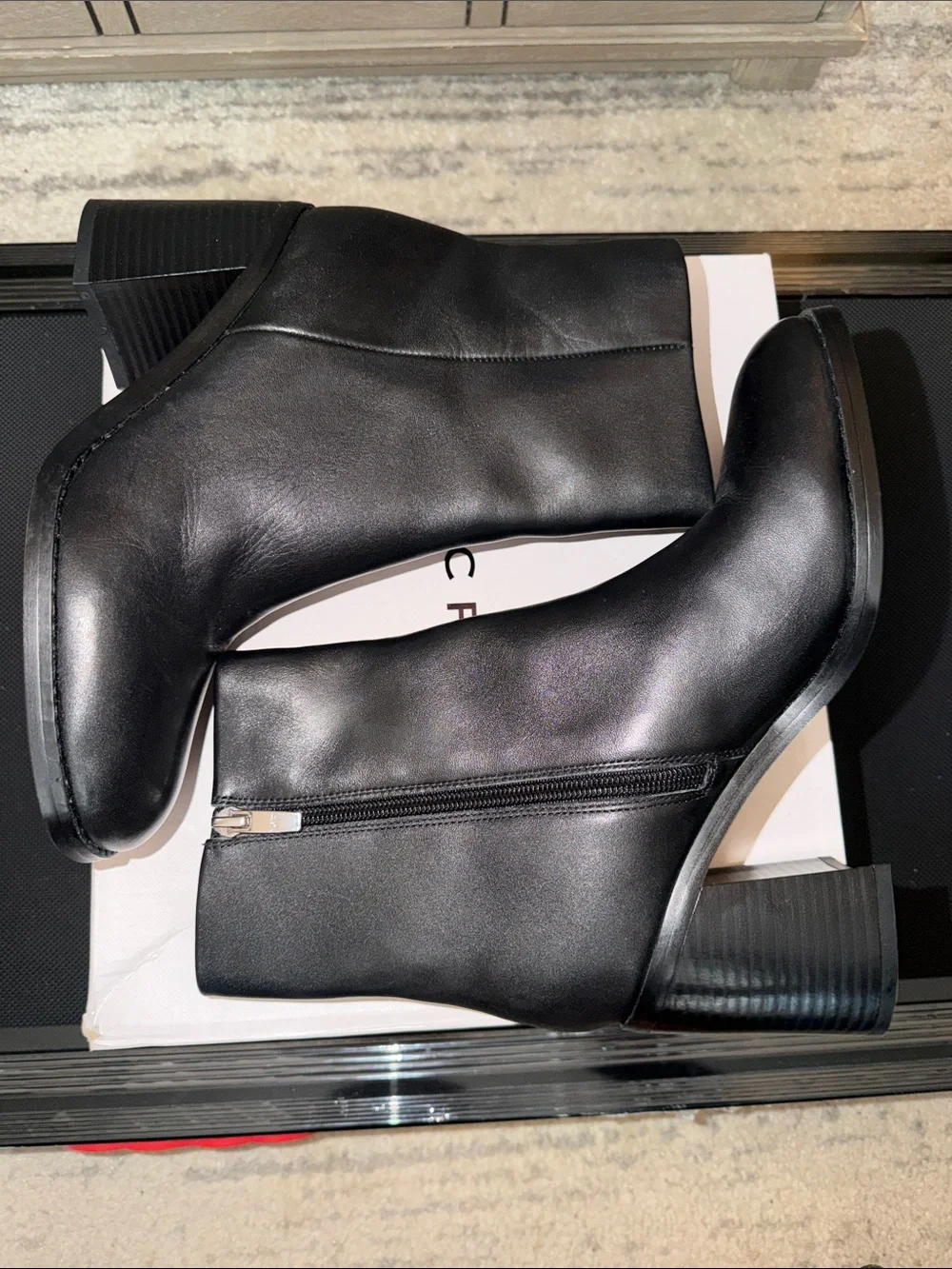 Marc Fisher Black Leather Ankle Boots